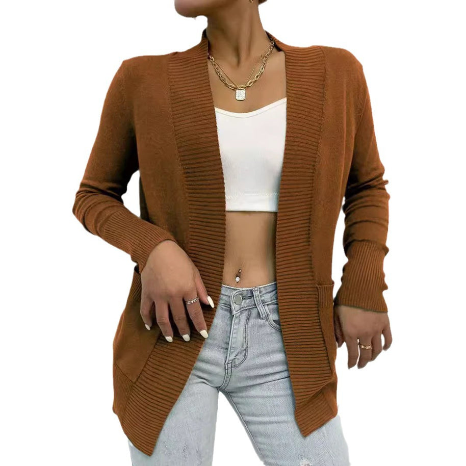 Damen Strickjacke mit strukturiertem Design und praktischen Taschen WW