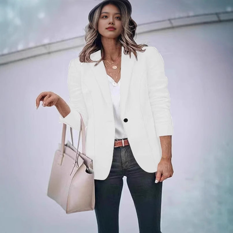 Damen eleganter Blazer mit schmalem Schnitt und feinen Details WW