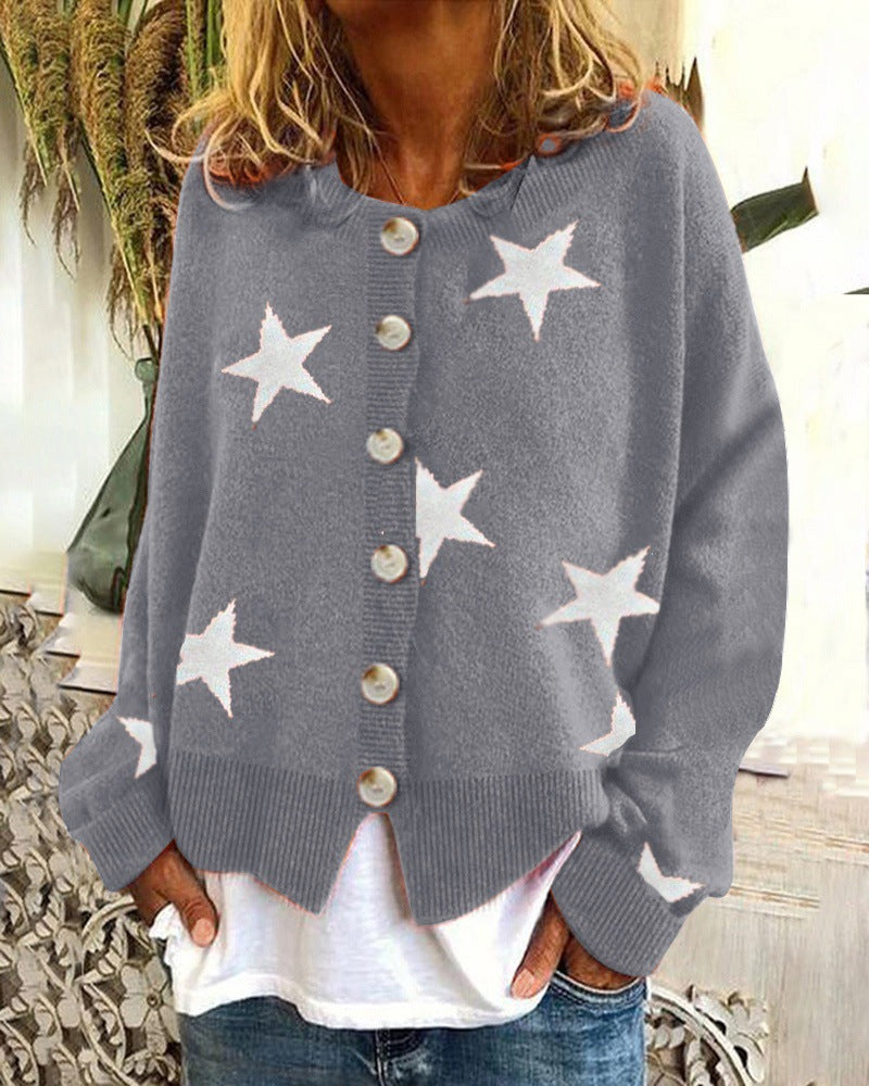 Damen Strickjacke mit Sternenmotiv WW