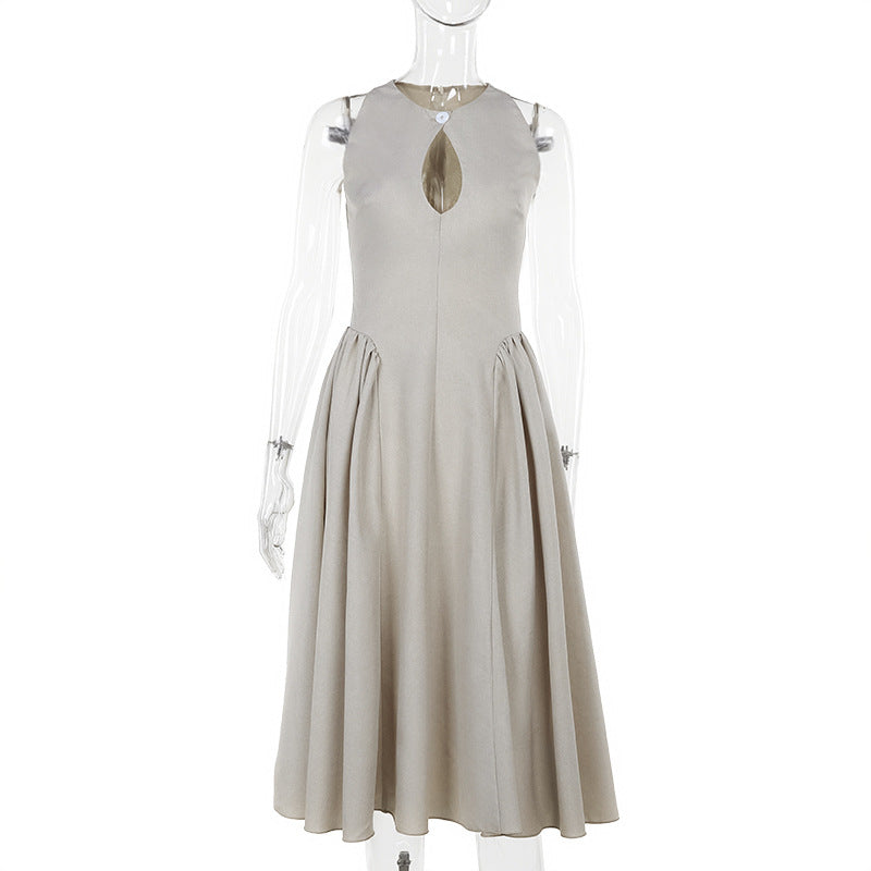 Damen Midi-Kleid mit schickem Schlüsselaugen-Ausschnitt und elegantem Rock W&W Mode