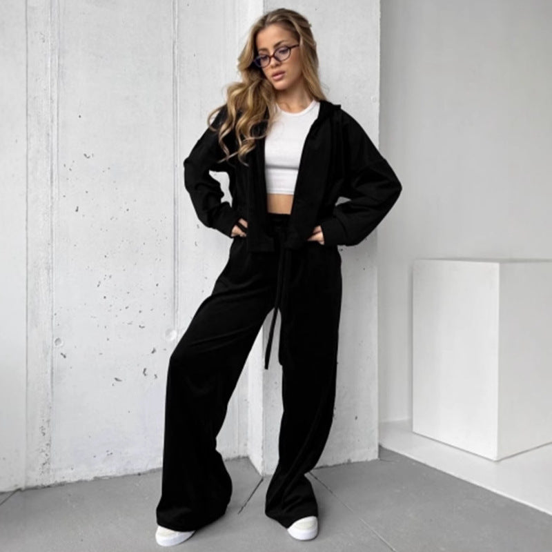 Damen sportlicher Loungewear-Anzug mit entspannter Passform WW