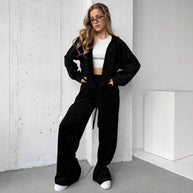 Damen sportlicher Loungewear-Anzug mit entspannter Passform WW