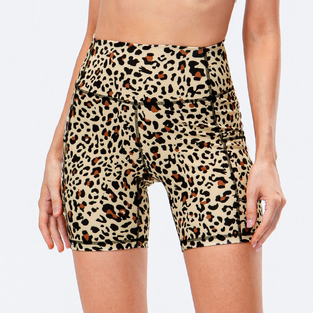 Damen Hochgeschnittene Sportshorts mit Camouflage-Muster und elastischem Bund WW