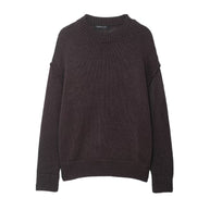Damen bequemer Strickpullover mit Rundhalsausschnitt und lässigem Schnitt WW