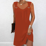 Damen ärmelloses Kleid mit modischen Ringdetails WW