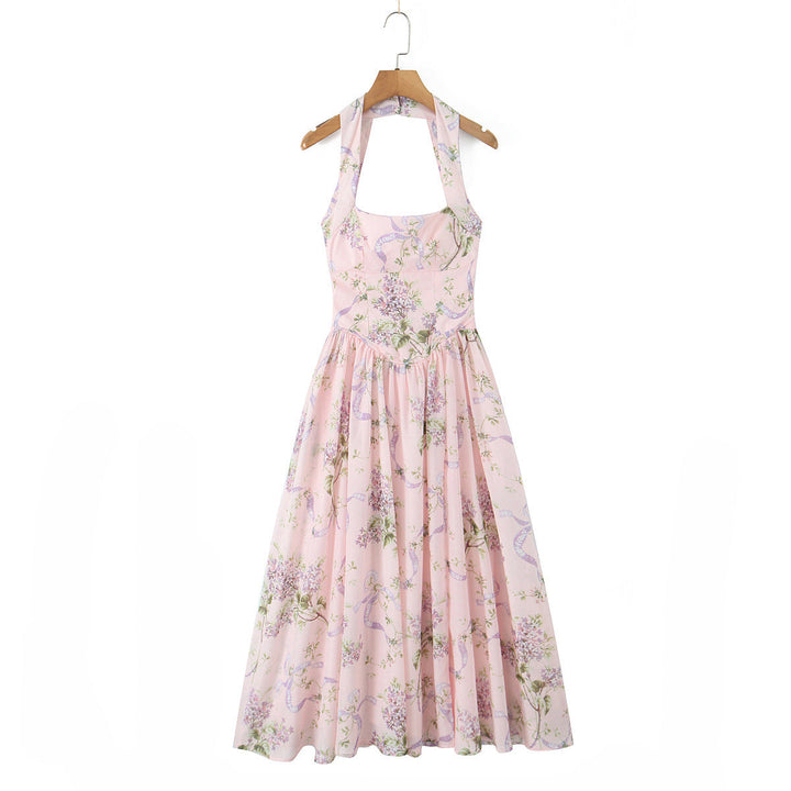 Damen Blumiges Maxikleid mit halterlosem Ausschnitt W&W Mode