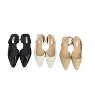 Damen Slingback-Pumps mit spitzem Zehenbereich und schickem Riemen WW