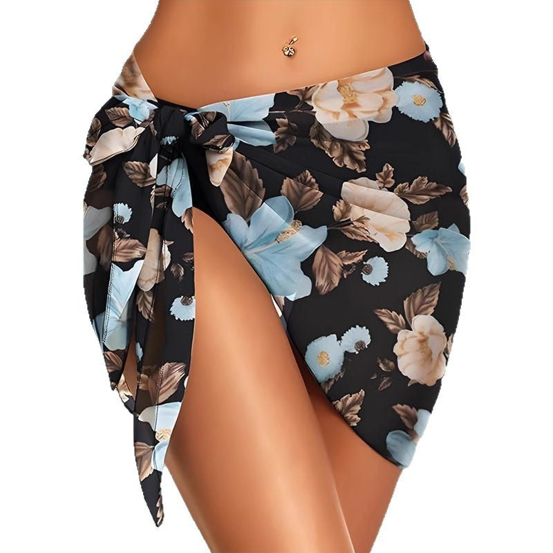 Damen Strandtuch mit floralem Muster und lässiger Schleifenbindung WW