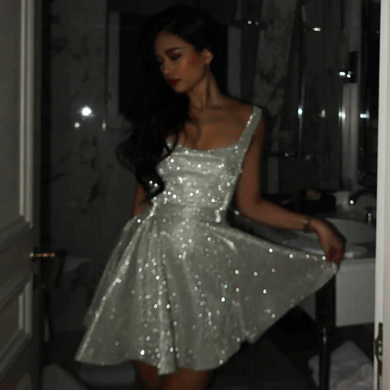 Damen A-Linien Glitzerkleid W&W