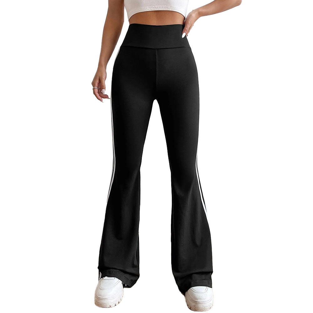 Damen Flared Sportleggings mit hohem Bund und seitlichen Streifen W&W