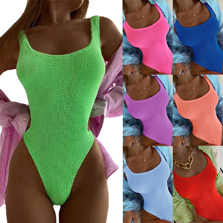 Damen Schwimmanzug mit hochgeschlossenem Schnitt und strukturiertem Material WW