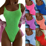 Damen Schwimmanzug mit hochgeschlossenem Schnitt und strukturiertem Material WW