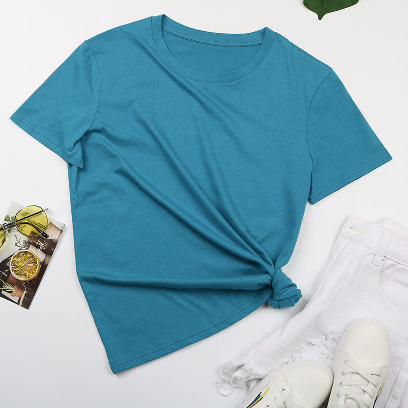 Damen Basic T-Shirt mit lässigem Schnitt und hochwertiger Baumwollqualität WW