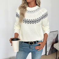 Damen Strickpullover mit traditionellem Norweger-Muster WW