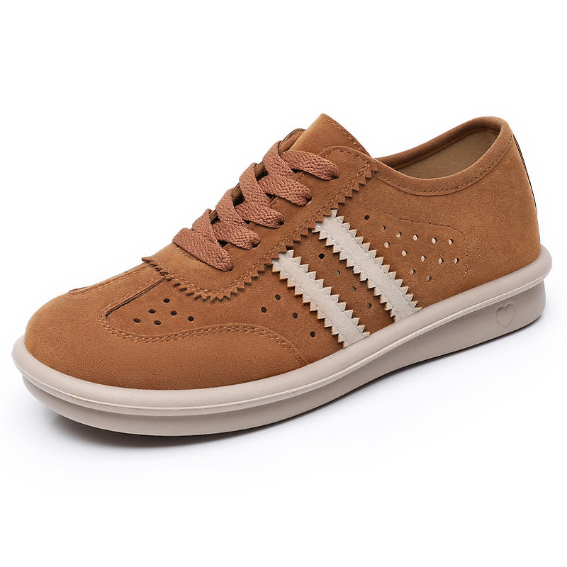 Damen Komfortable Sneakers aus weichem Wildleder mit atmungsaktiven Einsätzen WW