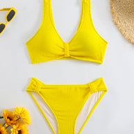 Damen Bikini mit strukturiertem Oberteil und hoher Taille WW