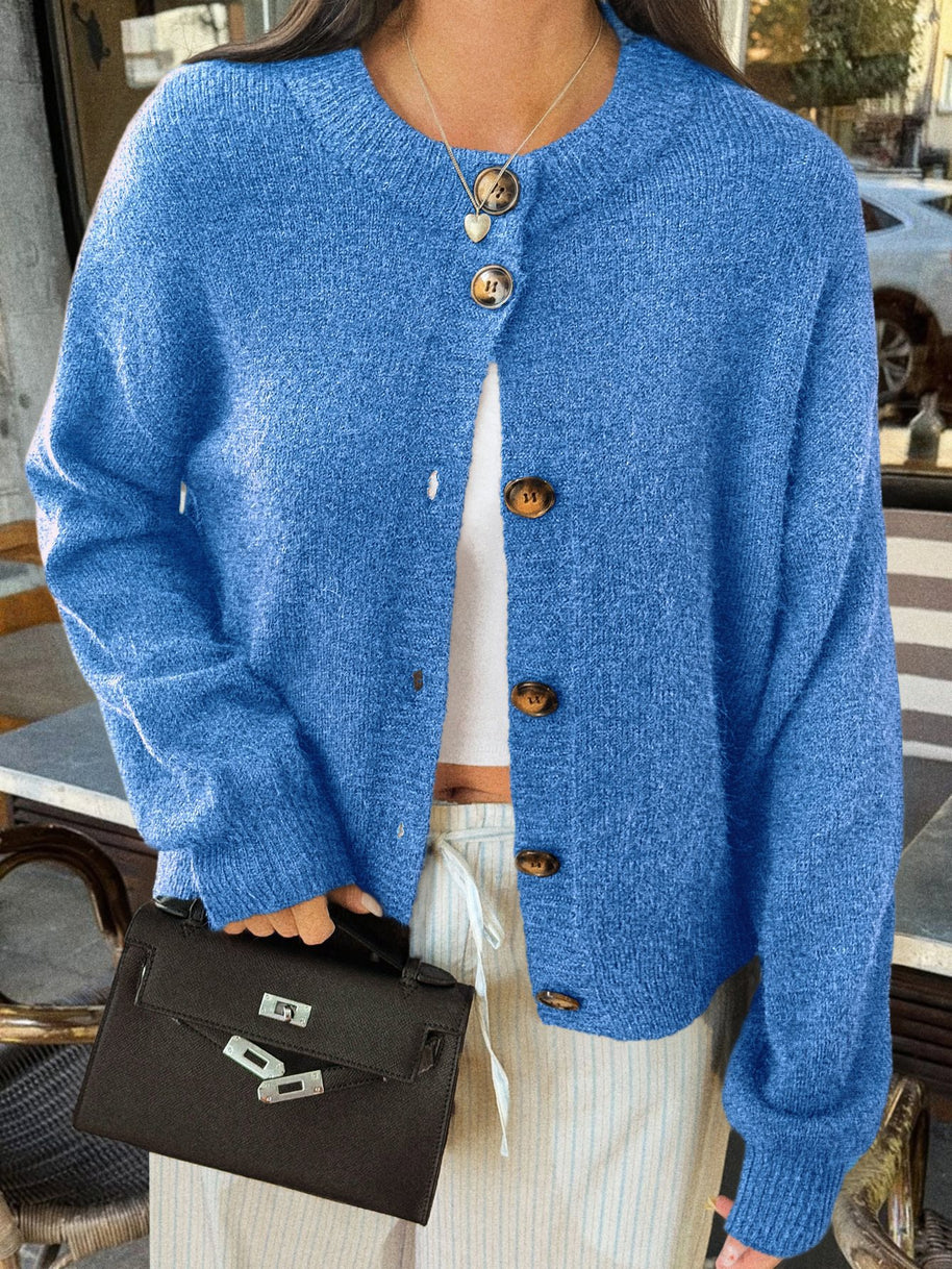 Damen Strickjacke mit Knopfdetails und lässigem Schnitt WW