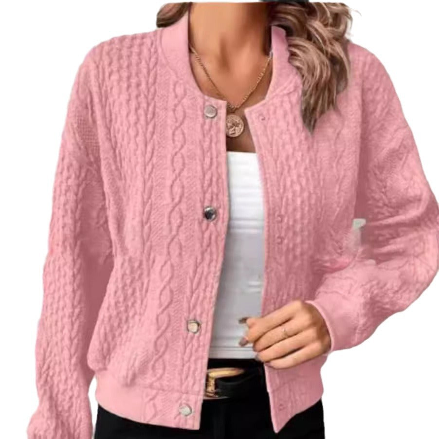 Damen Strickjacke mit Struktur und Knopfleiste WW