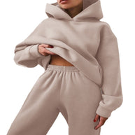 Damen Sportliches Loungewear-Set mit oversized Hoodie und bequemen Jogginghosen WW