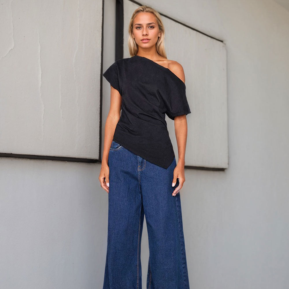 Damen asymmetrisches Oberteil W&W Mode