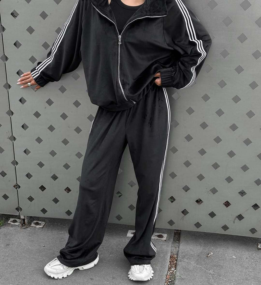 Damen sportliches und elegantes Trainingsanzug mit Reißverschluss WW