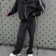 Damen sportliches und elegantes Trainingsanzug mit Reißverschluss WW