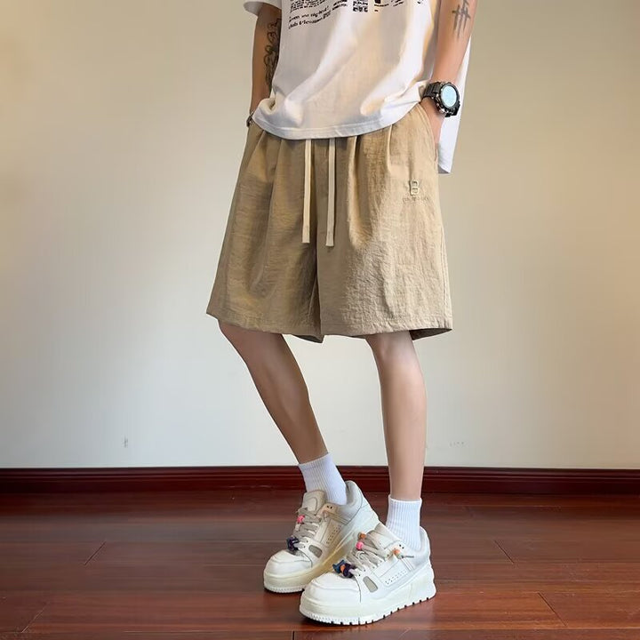 Herren Bequeme Leinen-Shorts mit verstellbarem Kordelzug und seitlichen Taschen W&W Mode