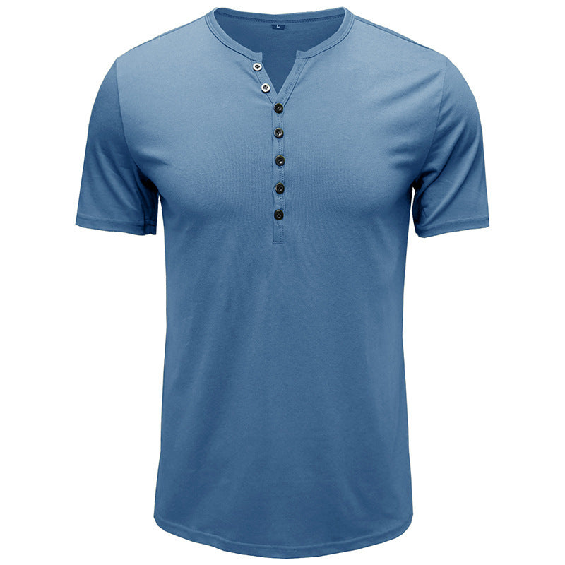 Herren Kurzarm-Henley-Shirt mit eleganter Knopfleiste WW