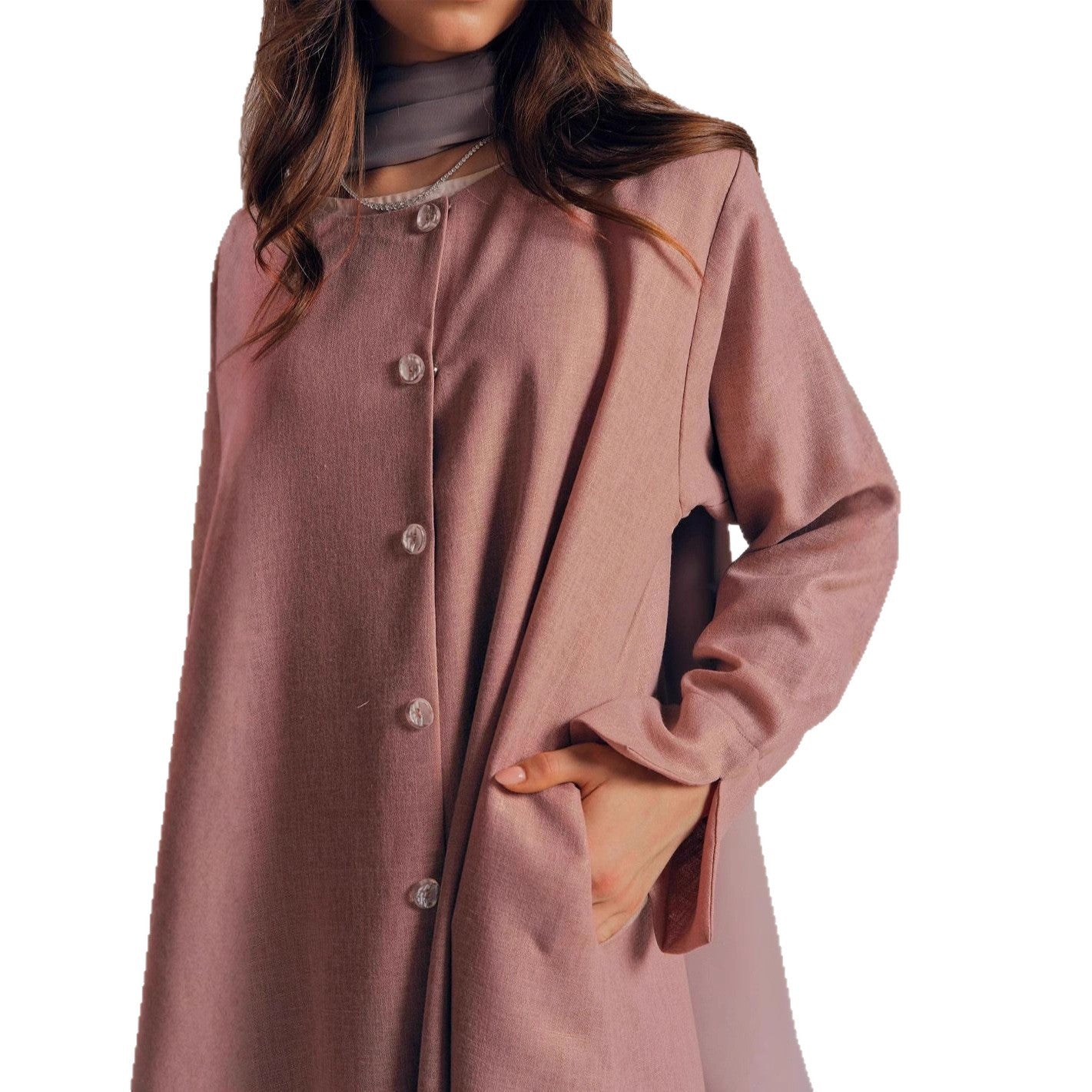 Damen stilvolles Langarmhemdkleid im Oversized-Schnitt WW