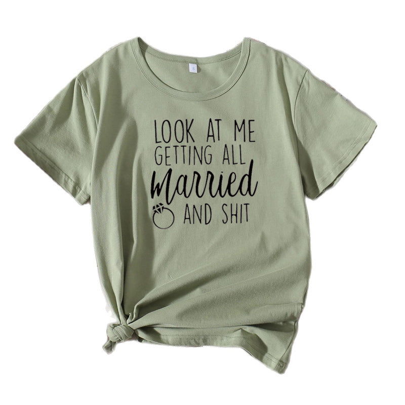 Damen Casual Hochzeits Humor T-Shirt WW