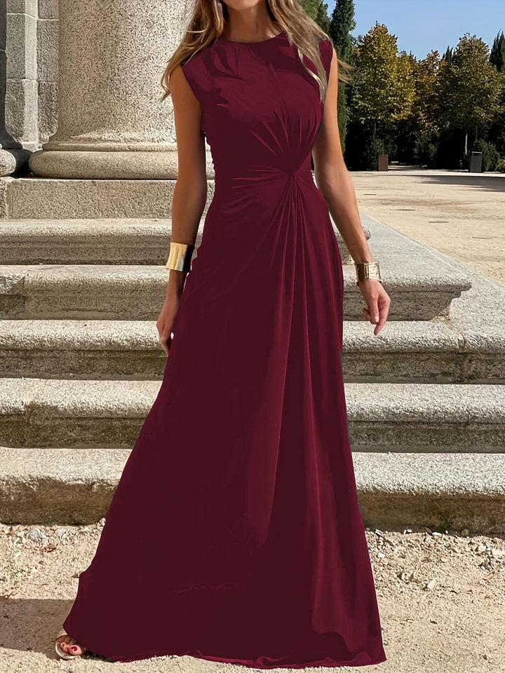 Damen Maxikleid mit elegantem Knoten-Detail und fließendem Schnitt W&W Mode