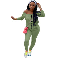 Damen Bequemes Off-Shoulder Jumpsuit mit modischem Print und elastischem Bund WW