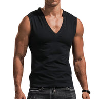 Herren ärmelloses V-Ausschnitt T-Shirt aus atmungsaktivem Material WW