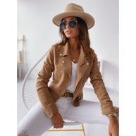 Damen Bikerjacke aus hochwertigem Wildlederimitat WW