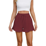 Damen Kurzshorts mit fröhlichem Volant und elastischem Bund WW