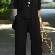 WW | Langarm-Cardigan-Weste Drei-Teile-Set