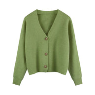 Damen Strickjacke mit V-Ausschnitt und hochwertigen Knopfdetails WW