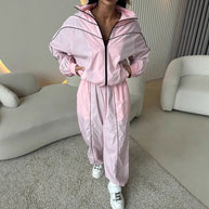 Damen sportlicher Windbreaker-Anzug mit lässigem Schnitt und praktischen Taschen WW