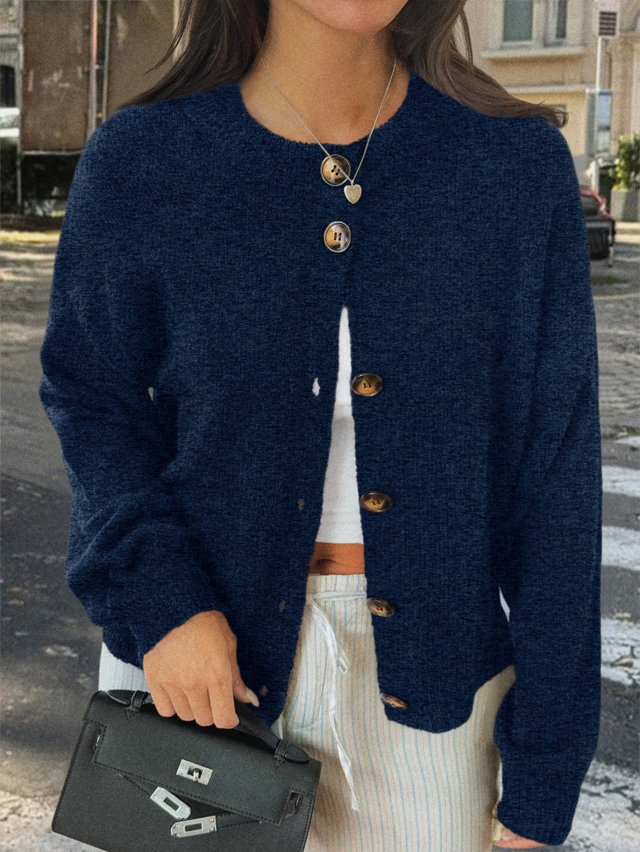 Damen Strickjacke mit Knopfdetails und lässigem Schnitt WW