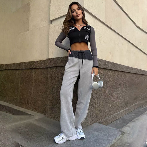 Damen Bequeme Freizeithose mit elastischem Bund und trendigem Design WW