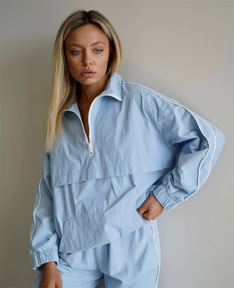 Damen sportliche Jacke mit hoch geschlossenem Kragen und Reißverschluss WW