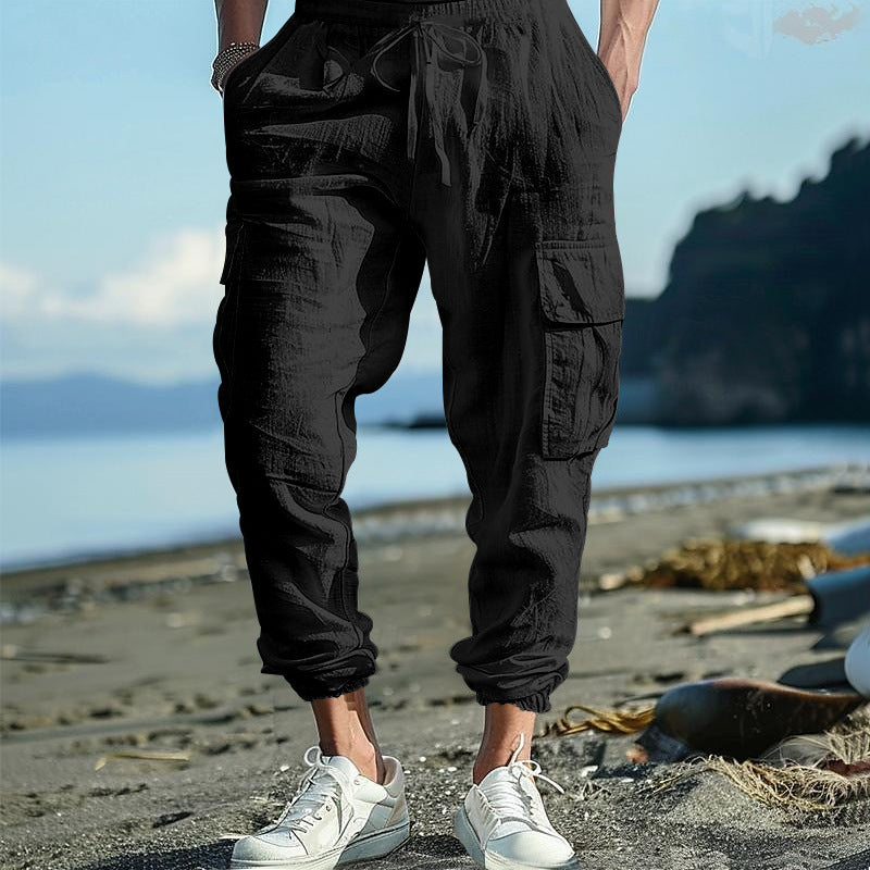 Herren Cargo-Hose mit mehreren praktischen Seitentaschen und elastischem Bund WW