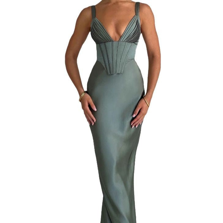 Damen Abendkleid mit Korsett-Oberteil und schimmerendem Finish WW