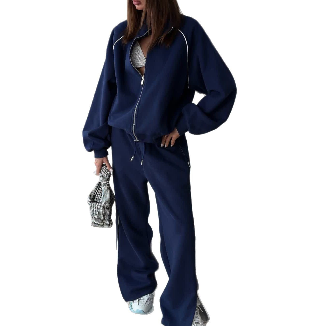 Damen Sportliche Sweatjacke und Jogginghose-Set WW