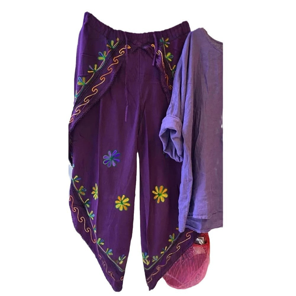 Damen Lockere Leinenbluse mit lässigem Schnitt und Rollärmeln W&W Mode