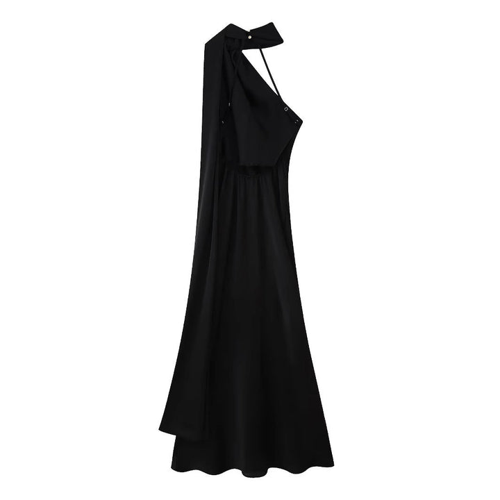 Damen Abendkleid mit elegantem Stehkragen und voluminösem Cape W&W Mode