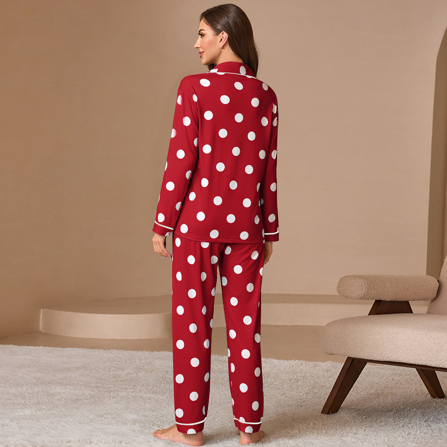Damen Pyjama-Set im klassischen Polka-Dot Design WW