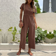 Damen Jumpsuit mit knöpfbaren Details und luftigem Schnitt WW