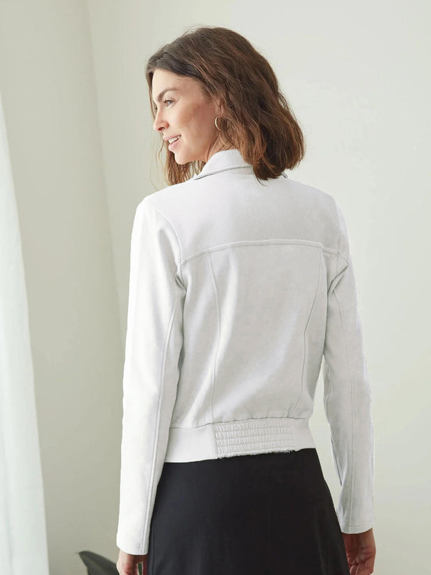 Damen Bikerjacke aus edlem Kunstleder mit modernem Schnitt und feiner Textur WW