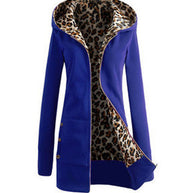 Damen Sportliche Longjacke mit leopardenmuster innen WW